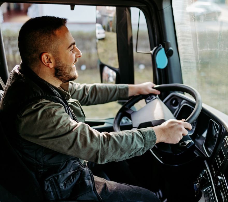 picture of a man driving a truck