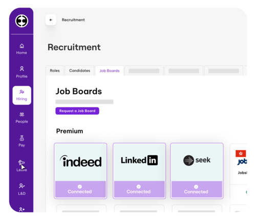 HR software recruitment feature