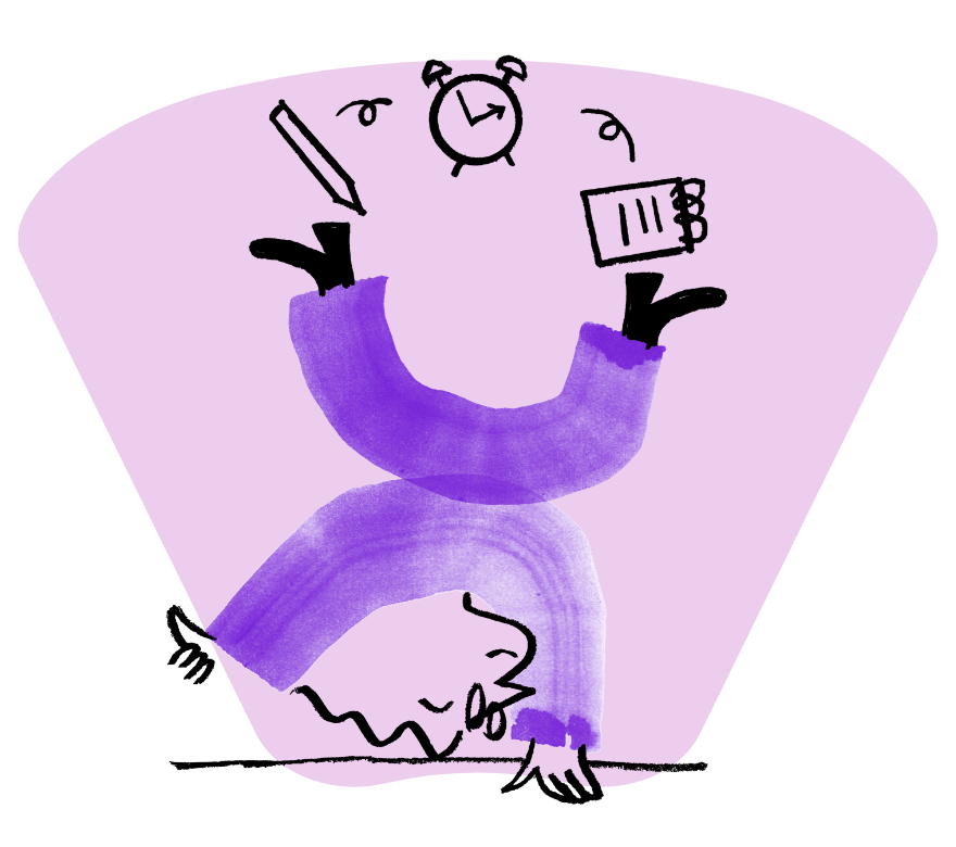 illustration of a man doing a cartwheel